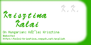 krisztina kalai business card